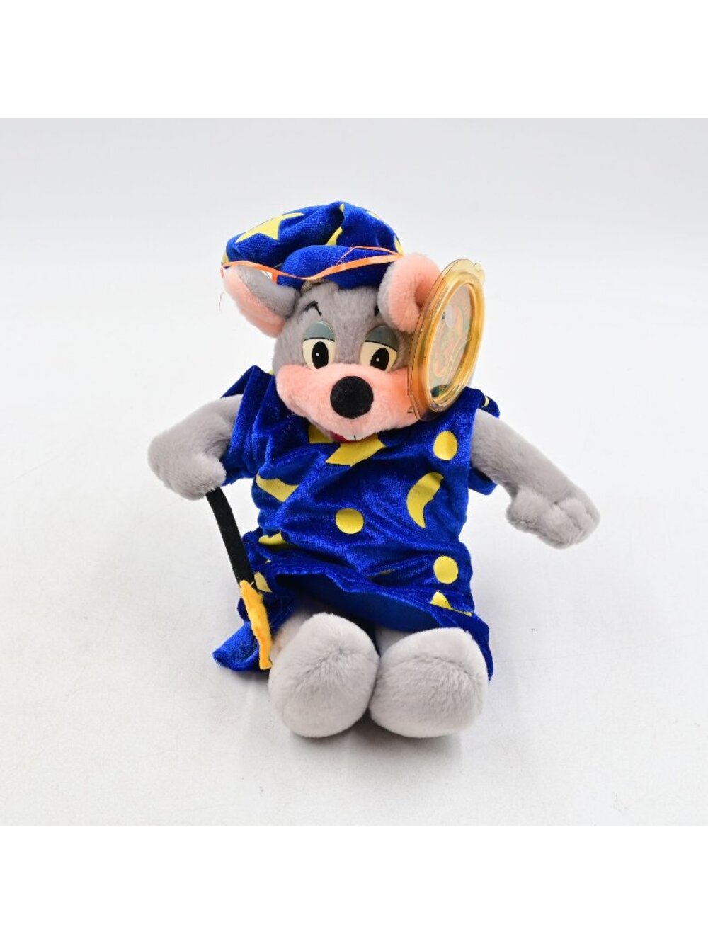 Chuck E. Cheese Wizard Plush Toy 10" Blue Velour Star & Moon Outfit 2003 NWT
